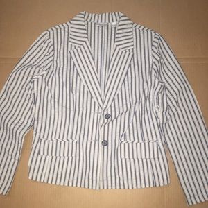 Halogen blue and white striped blazer